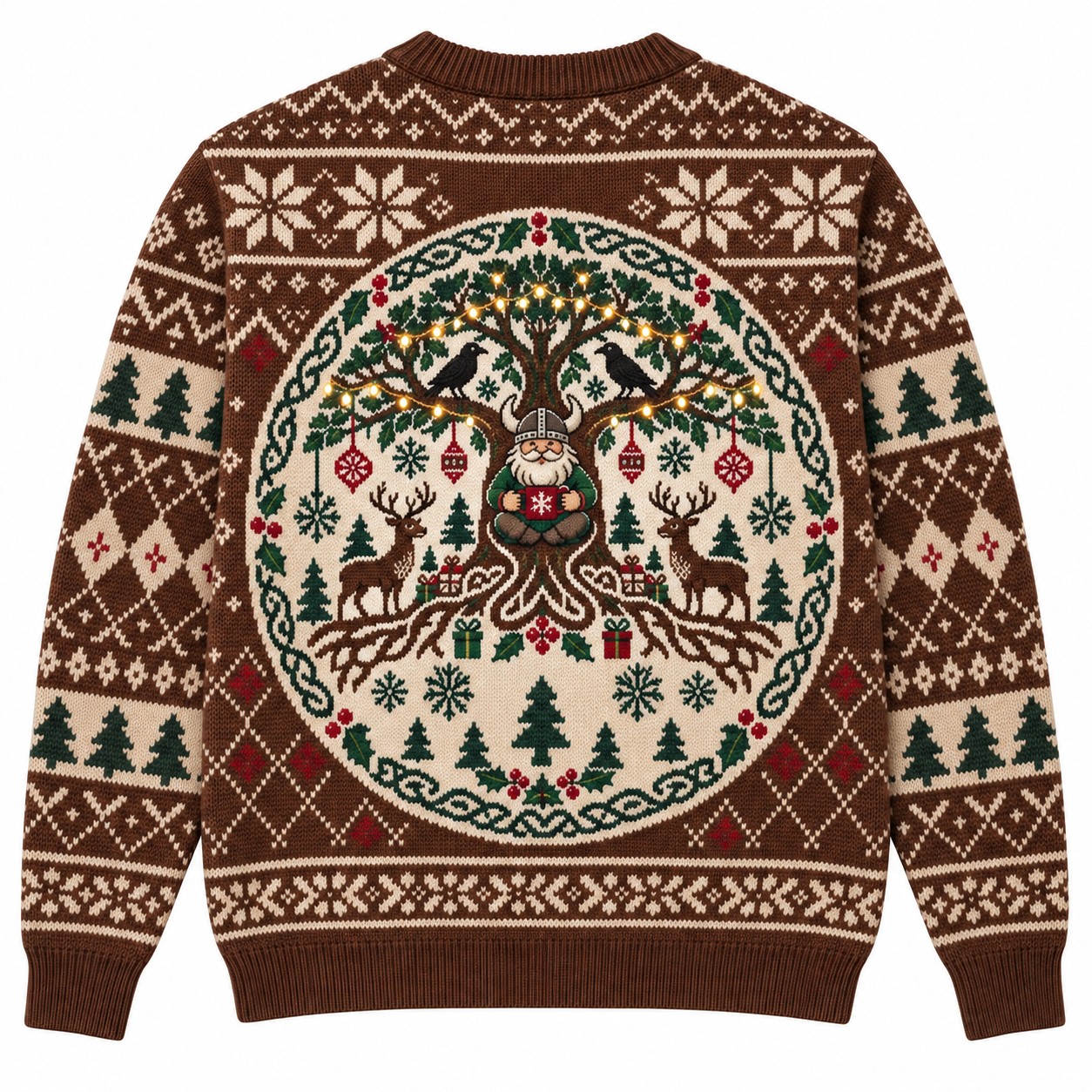[popular-sweater:PX-10-15:back] Yggdrasil Christmas Tree Ugly Christmas Sweatshirt - Back view