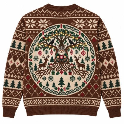 [popular-sweater:PX-10-15:back] Yggdrasil Christmas Tree Ugly Christmas Sweatshirt - Back view