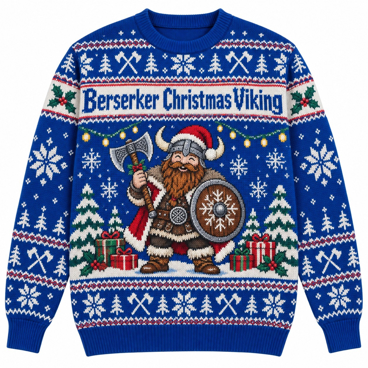 [popular-sweater:PX-10-16:front] Berserker Christmas Viking Ugly Christmas Sweatshirt - Front view