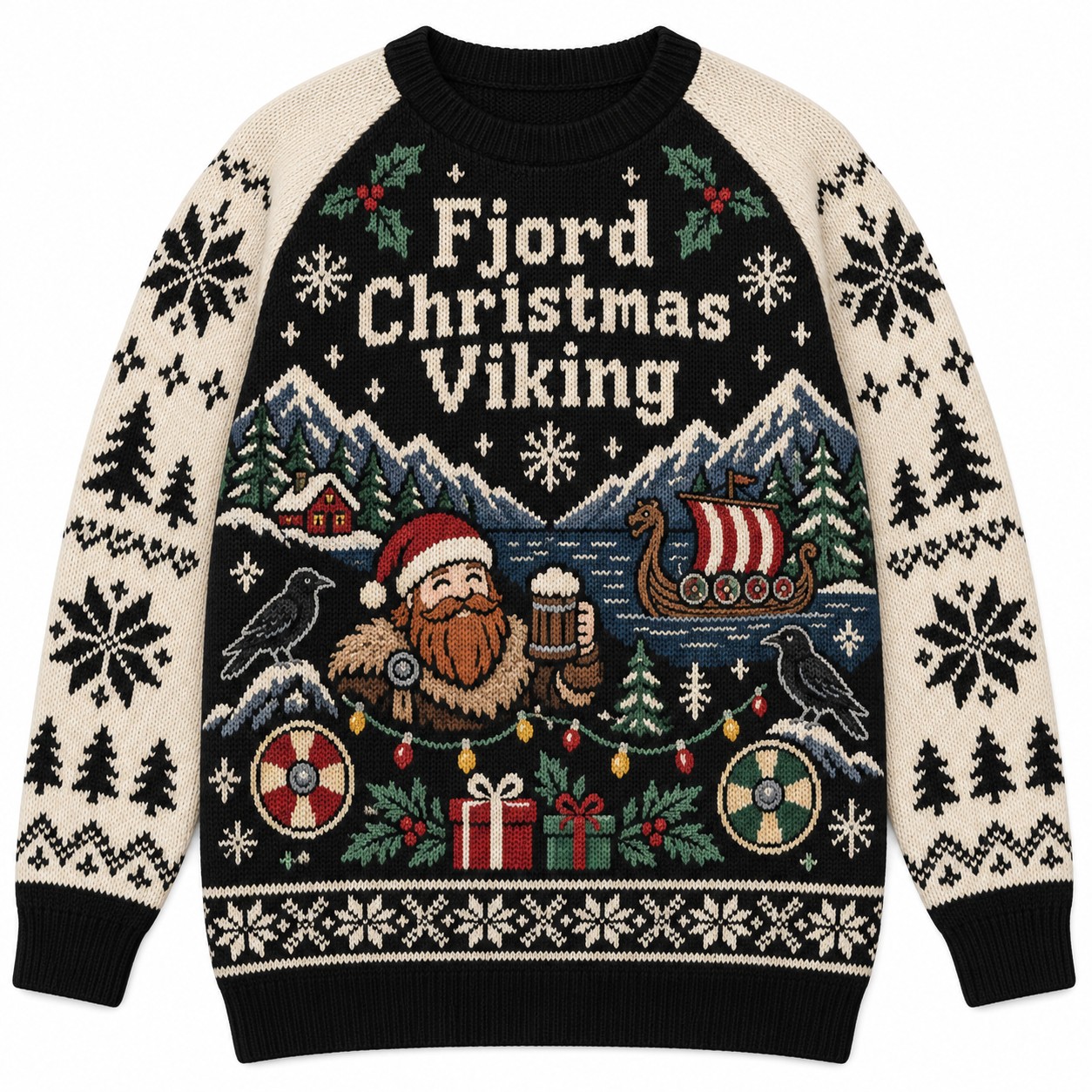 [popular-sweater:PX-10-18:front] Fjord Christmas Viking Ugly Christmas Sweatshirt - Front view