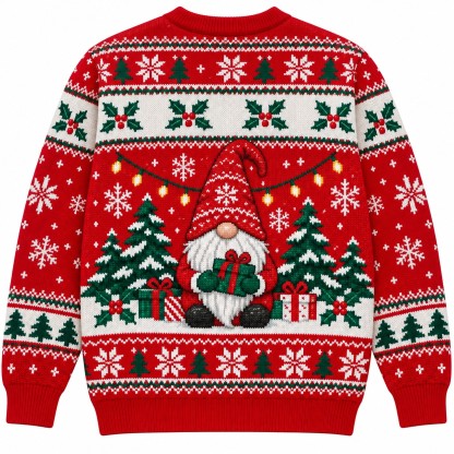 [popular-sweater:PX-11-01:back] Gnome For The Holidays Ugly Christmas Sweatshirt - Back view