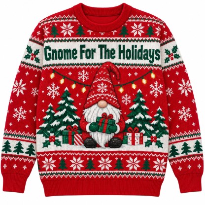 [popular-sweater:PX-11-01:front] Gnome For The Holidays Ugly Christmas Sweatshirt - Front view