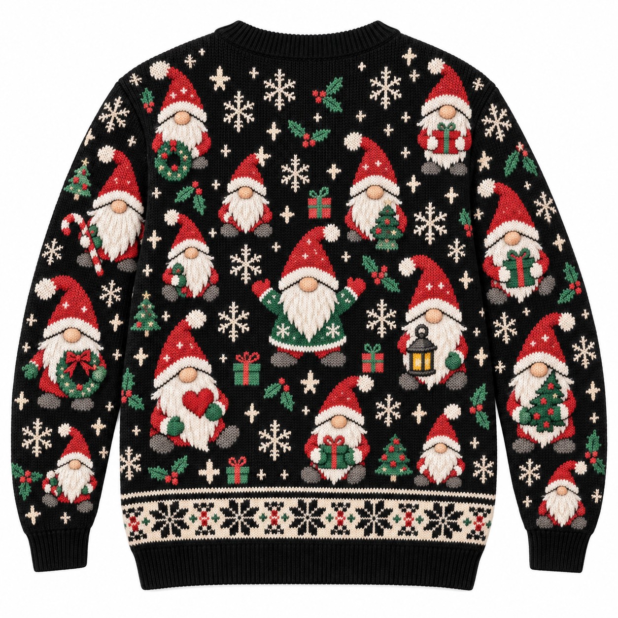 [popular-sweater:PX-11-02:back] Snow Place Like Gnome Ugly Christmas Sweatshirt - Back view