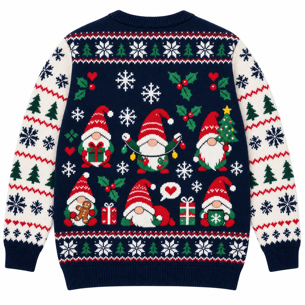 [popular-sweater:PX-11-03:back] Gnome Sweet Gnome Christmas Ugly Christmas Sweatshirt - Back view