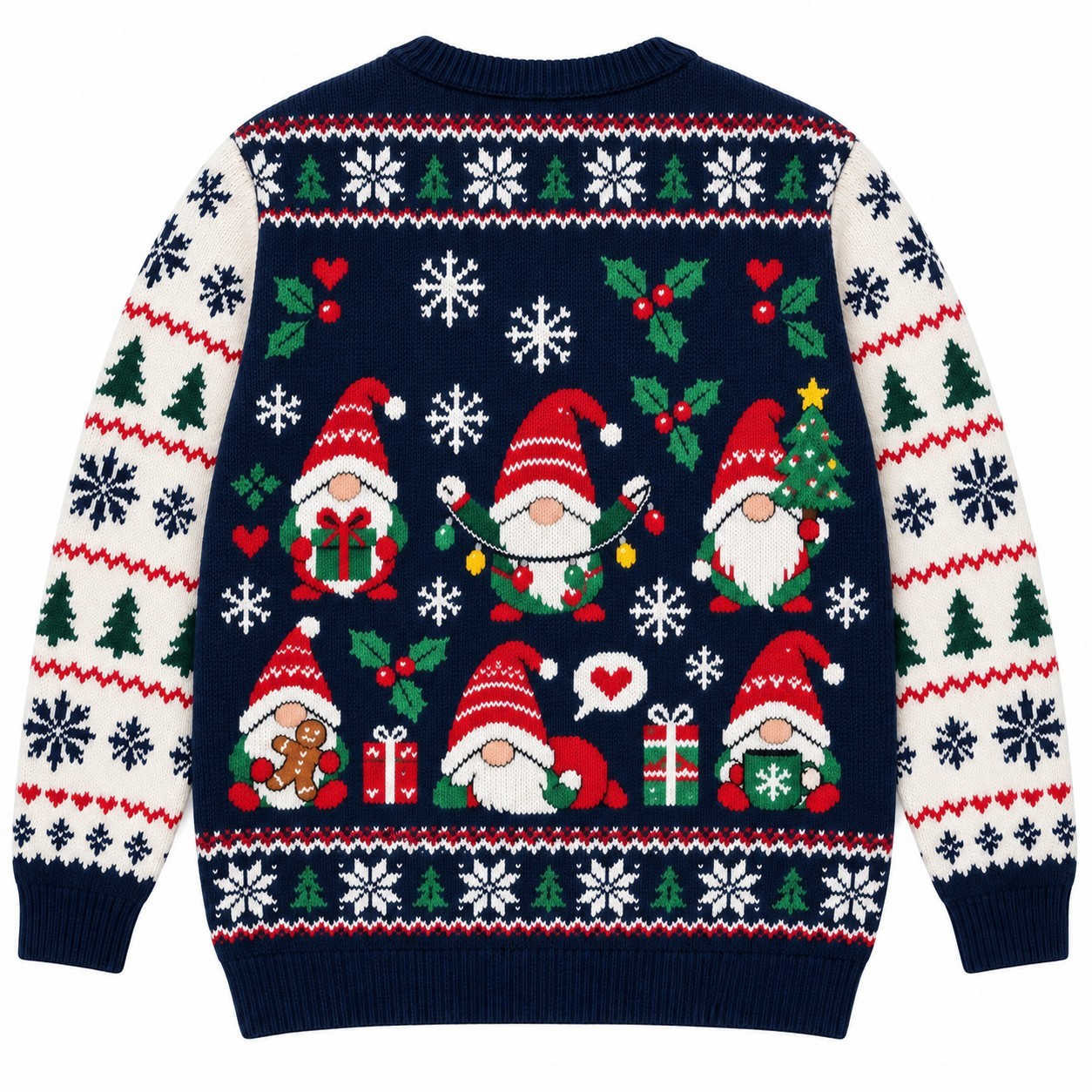 [popular-sweater:PX-11-03:back] Gnome Sweet Gnome Christmas Ugly Christmas Sweatshirt - Back view