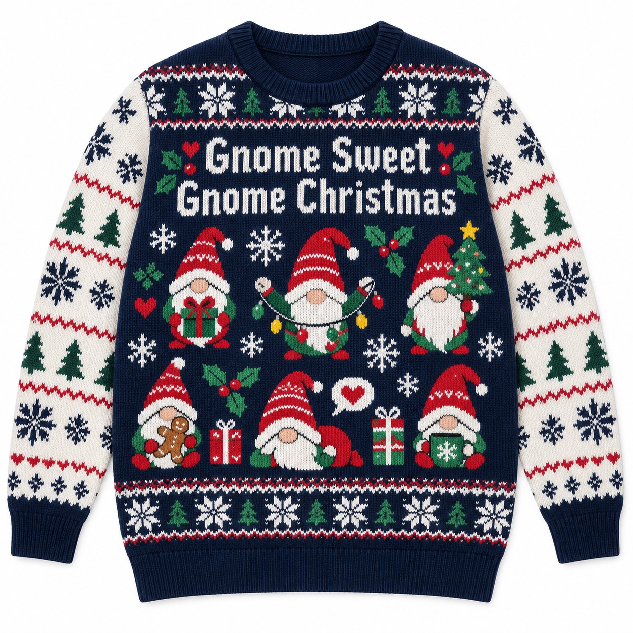 [popular-sweater:PX-11-03:front] Gnome Sweet Gnome Christmas Ugly Christmas Sweatshirt - Front view