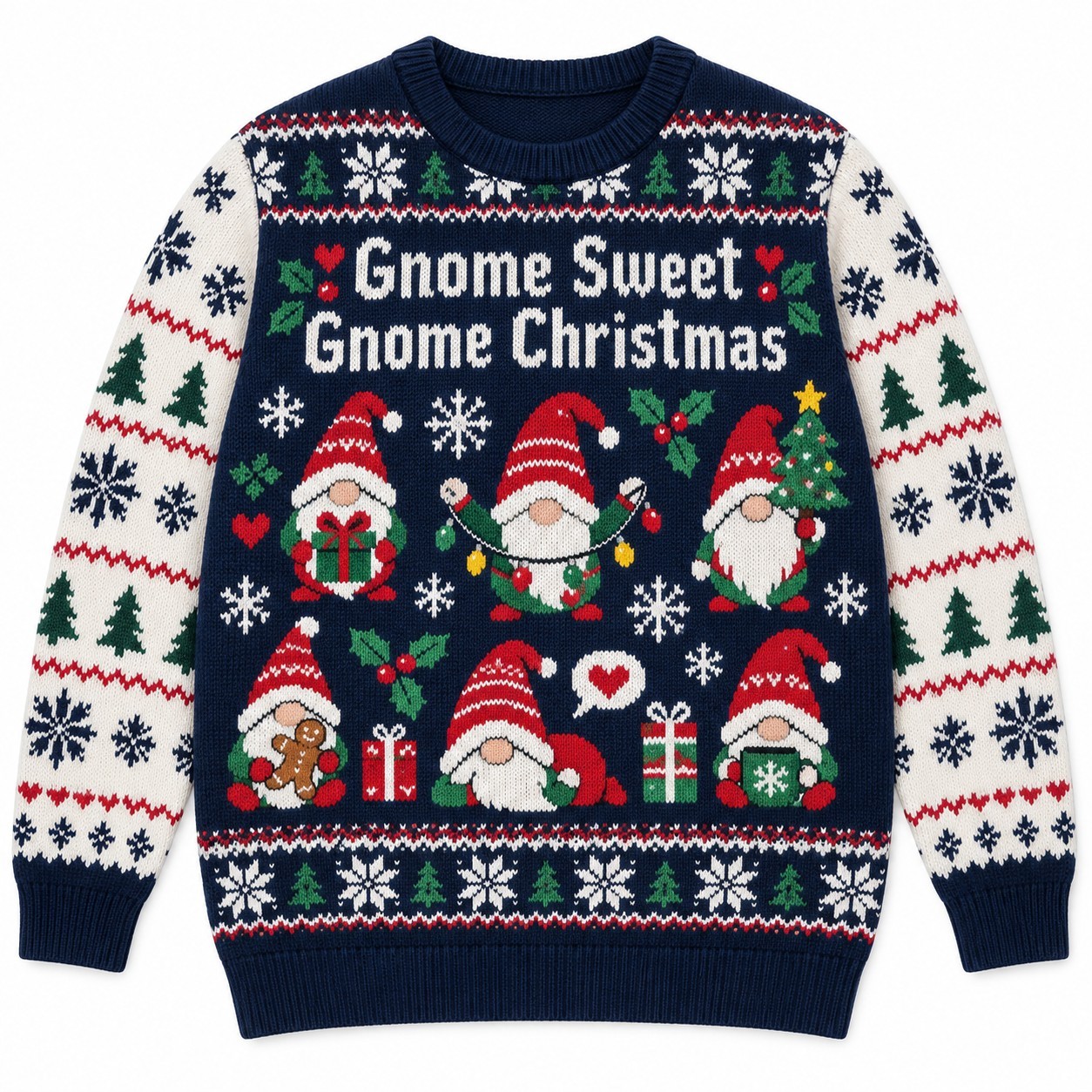 [popular-sweater:PX-11-03:front] Gnome Sweet Gnome Christmas Ugly Christmas Sweatshirt - Front view
