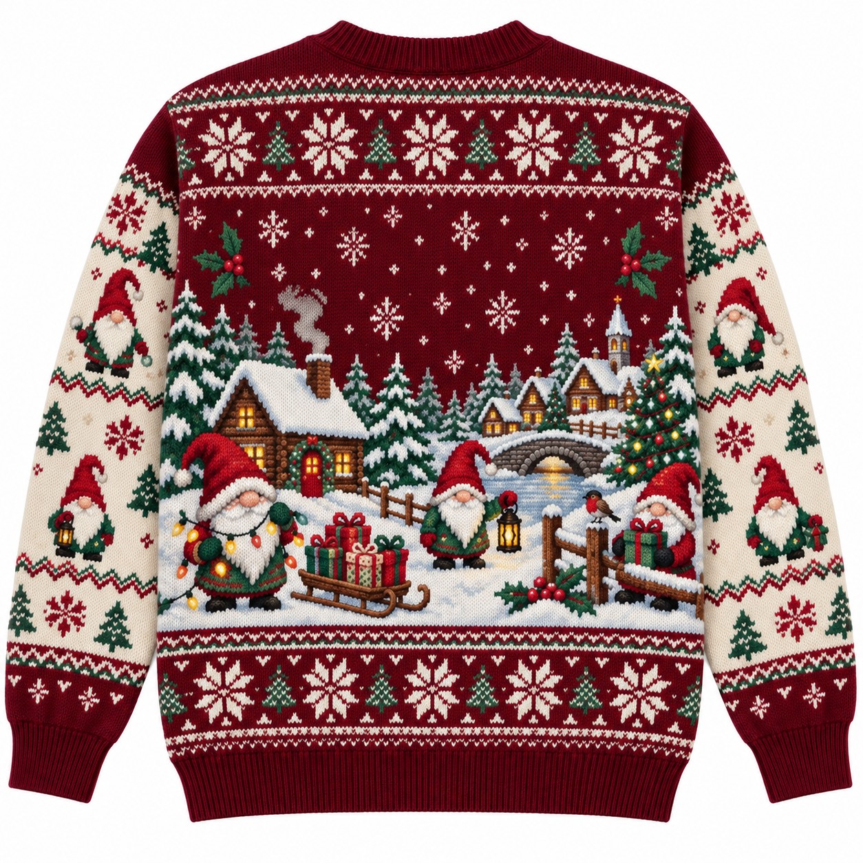 [popular-sweater:PX-11-04:back] Let It Gnome Ugly Christmas Sweatshirt - Back view