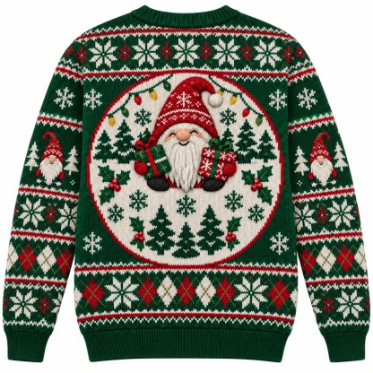 [popular-sweater:PX-11-05:back] Gnomies Christmas Crew Ugly Christmas Sweatshirt - Back view