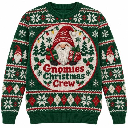 [popular-sweater:PX-11-05:front] Gnomies Christmas Crew Ugly Christmas Sweatshirt - Front view