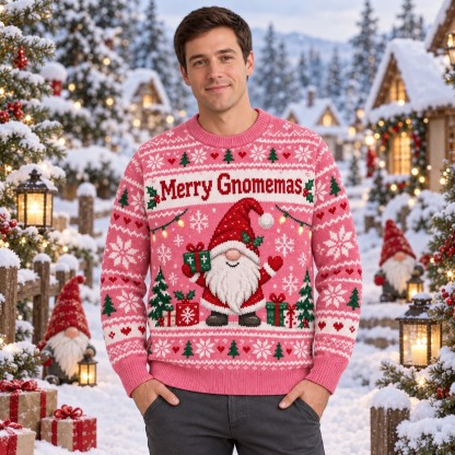 [popular-sweater:PX-11-06:male] Merry Gnomemas Ugly Christmas Sweatshirt - Male view