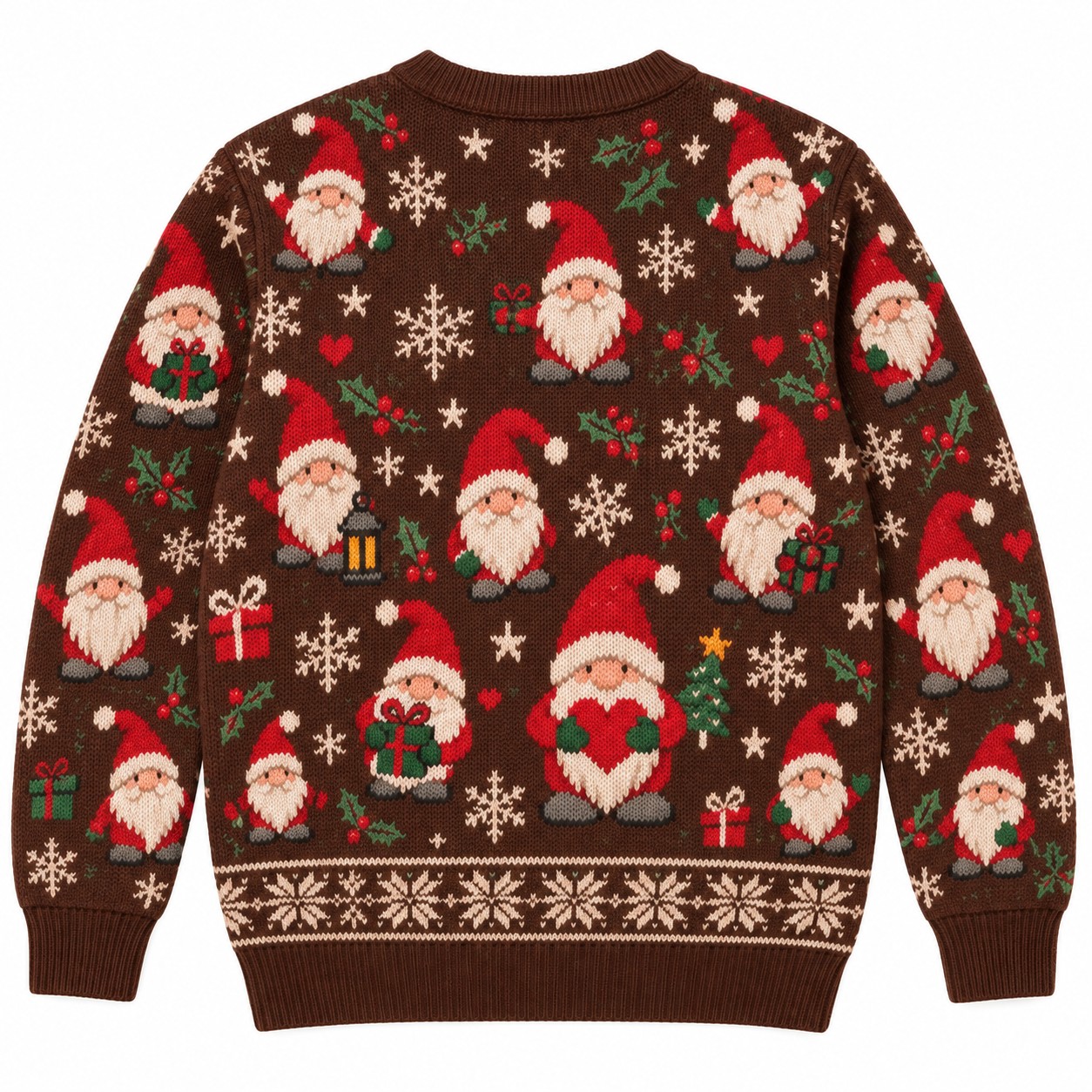 [popular-sweater:PX-11-07:back] Gnome Is Where The Heart Is Ugly Christmas Sweatshirt - Back view