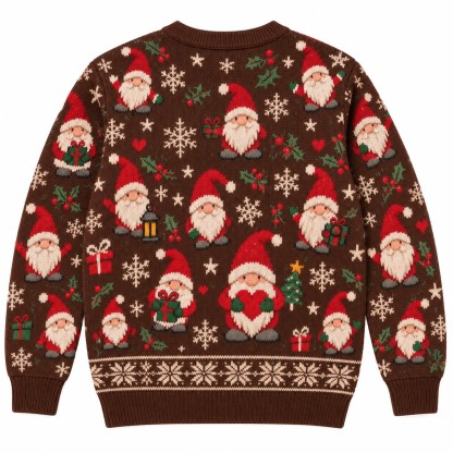 [popular-sweater:PX-11-07:back] Gnome Is Where The Heart Is Ugly Christmas Sweatshirt - Back view