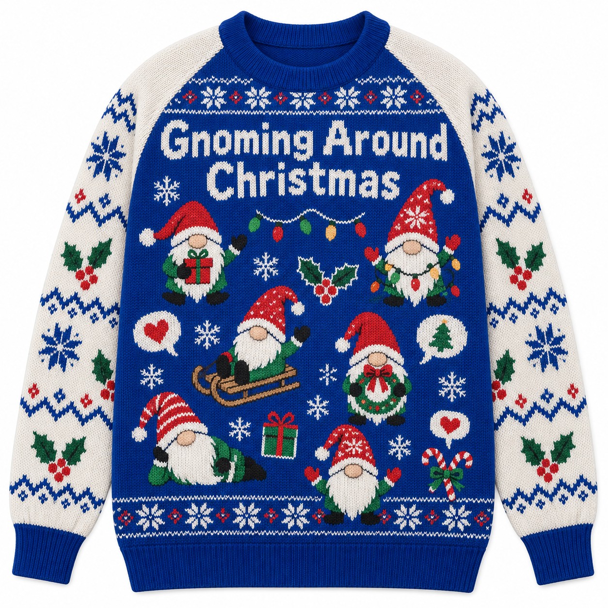 [popular-sweater:PX-11-08:front] Gnoming Around Christmas Ugly Christmas Sweatshirt - Front view