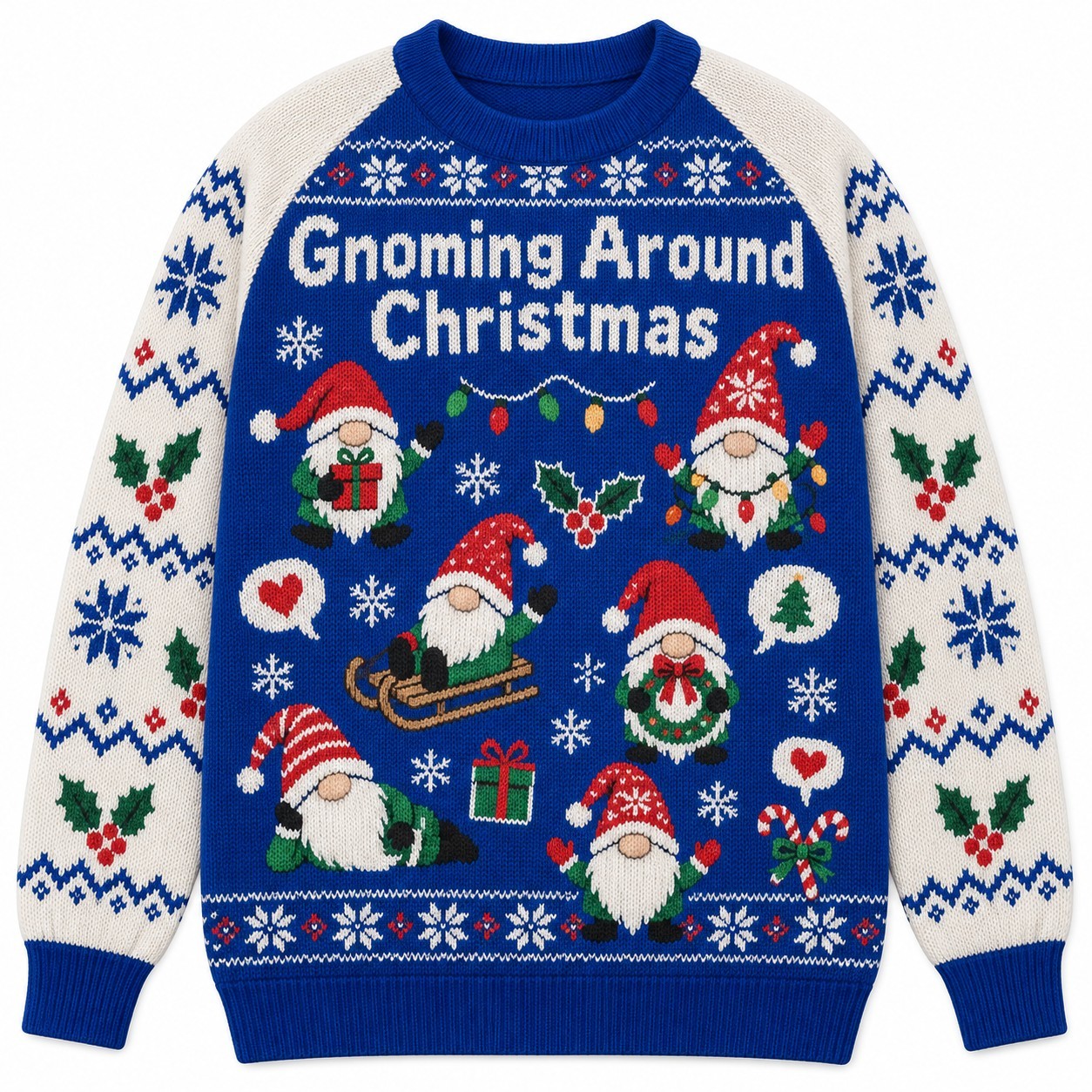[popular-sweater:PX-11-08:front] Gnoming Around Christmas Ugly Christmas Sweatshirt - Front view