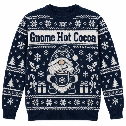 [popular-sweater:PX-11-11:front] Gnome Hot Cocoa Ugly Christmas Sweatshirt - Front view