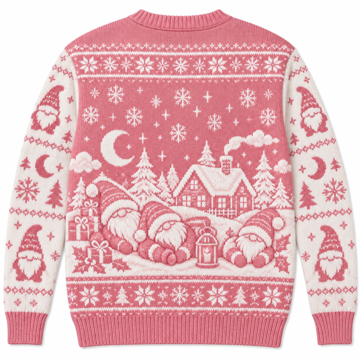 [popular-sweater:PX-11-14:back] Sleepy Gnome Christmas Ugly Christmas Sweatshirt - Back view