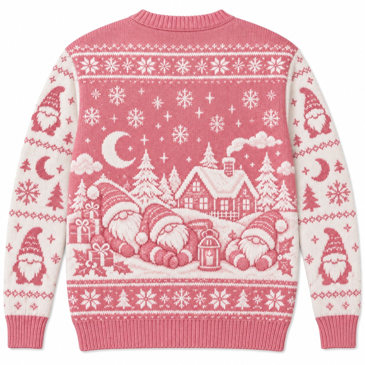 [popular-sweater:PX-11-14:back] Sleepy Gnome Christmas Ugly Christmas Sweatshirt - Back view