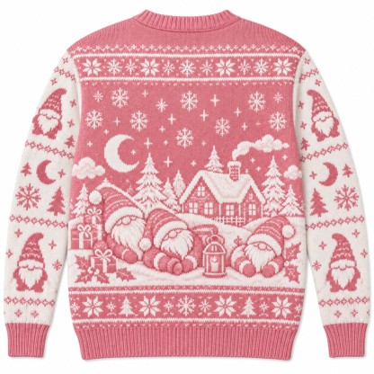 [popular-sweater:PX-11-14:back] Sleepy Gnome Christmas Ugly Christmas Sweatshirt - Back view