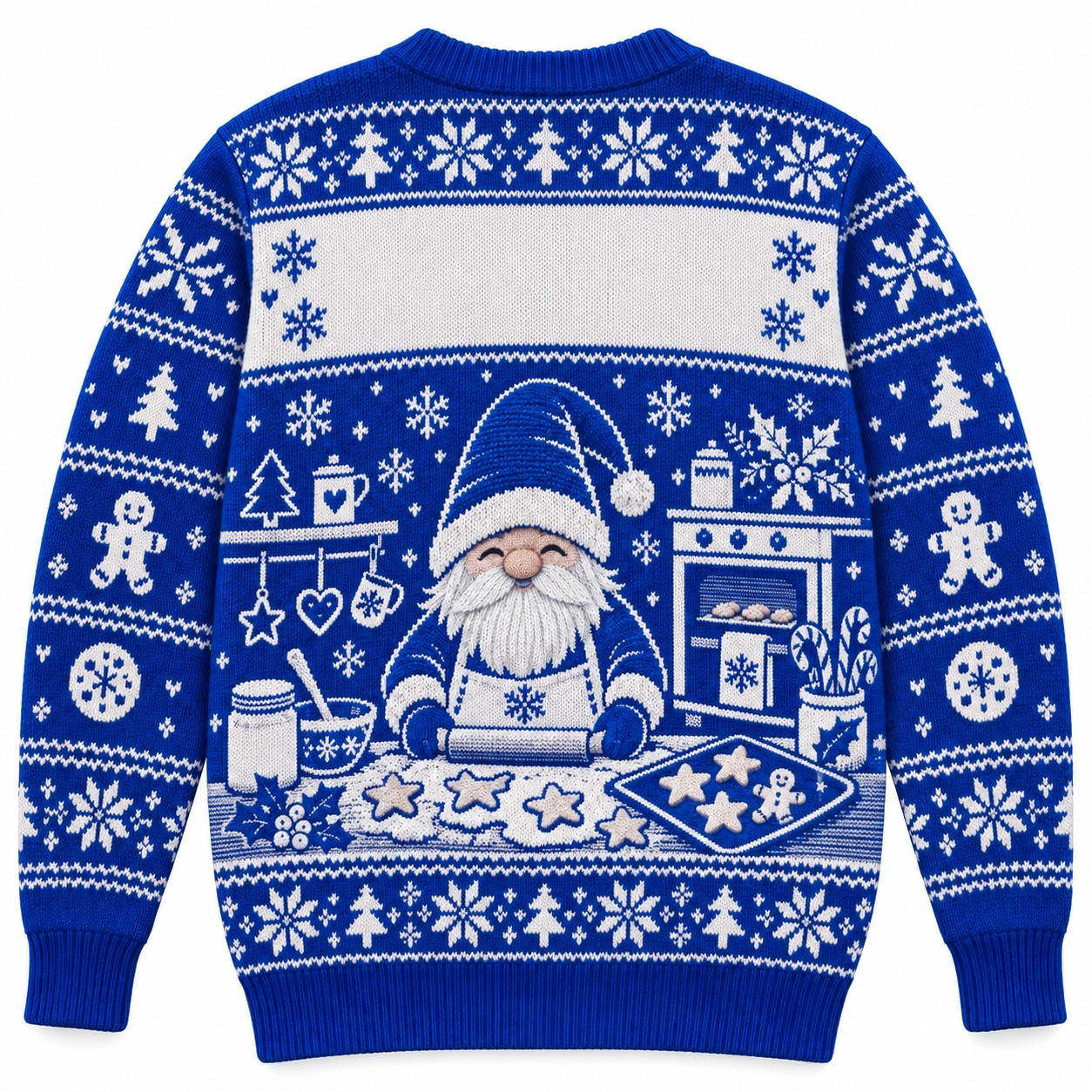 [popular-sweater:PX-11-16:back] Gnome Baker Christmas Cookies Ugly Christmas Sweatshirt - Back view