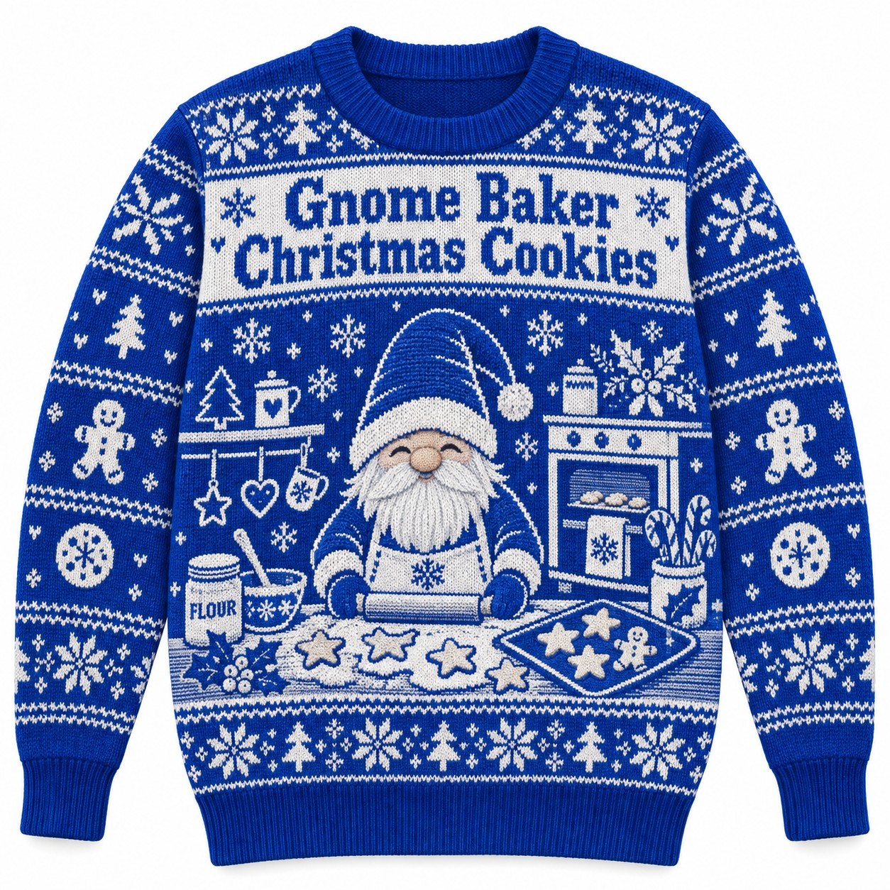 [popular-sweater:PX-11-16:front] Gnome Baker Christmas Cookies Ugly Christmas Sweatshirt - Front view