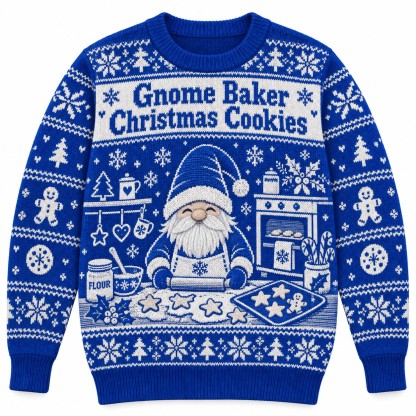 [popular-sweater:PX-11-16:front] Gnome Baker Christmas Cookies Ugly Christmas Sweatshirt - Front view