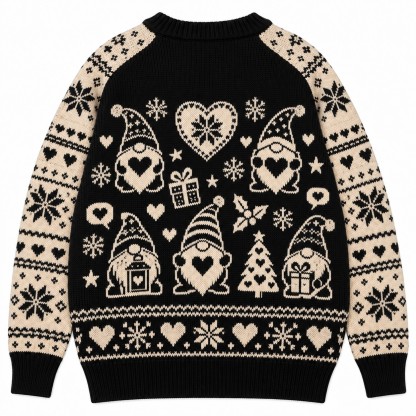 [popular-sweater:PX-11-18:back] Gnome Love Christmas Hearts Ugly Christmas Sweatshirt - Back view
