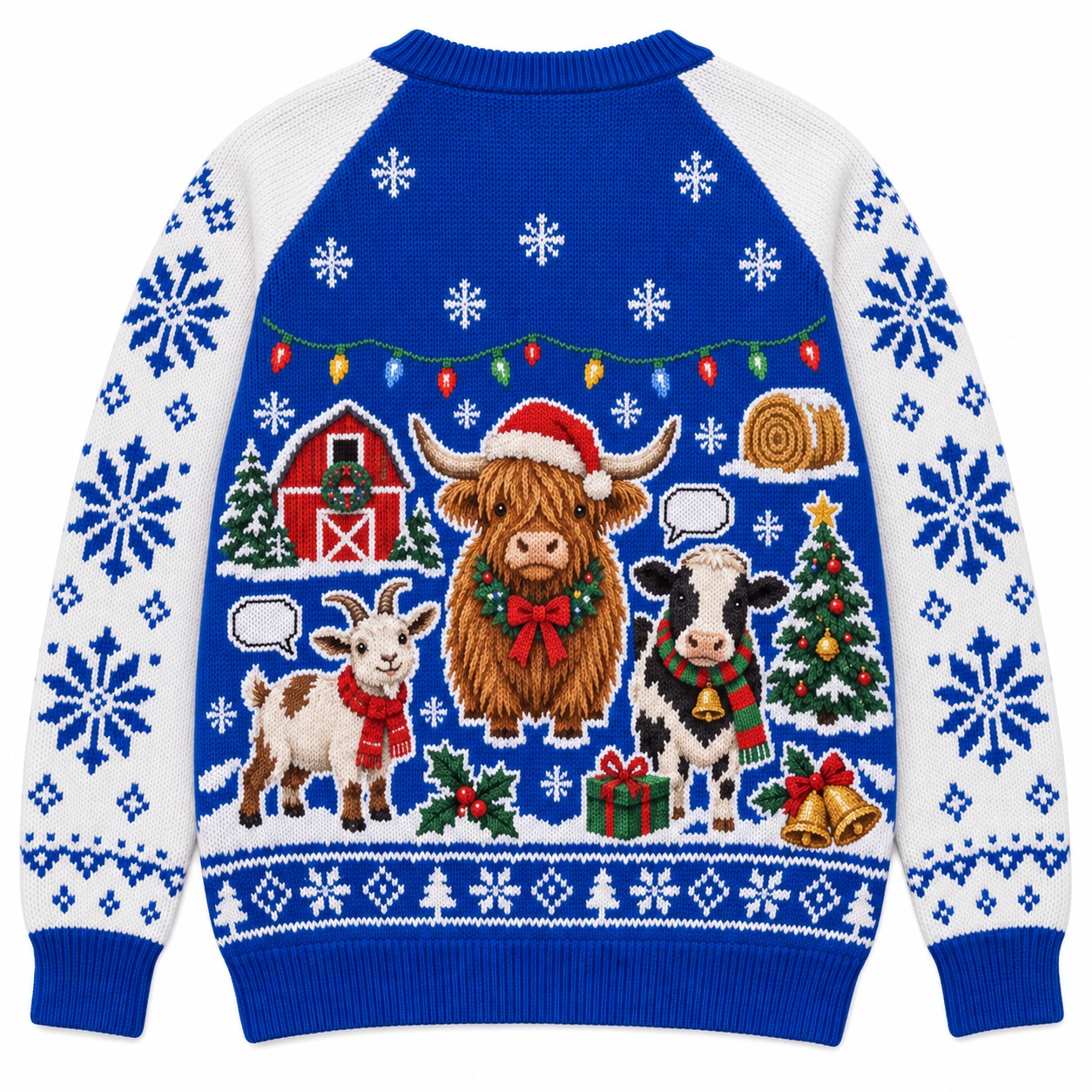 [popular-sweater:PX-12-08:back] Goat Tidings Christmas Ugly Christmas Sweatshirt - Back view