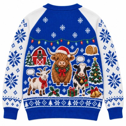 [popular-sweater:PX-12-08:back] Goat Tidings Christmas Ugly Christmas Sweatshirt - Back view