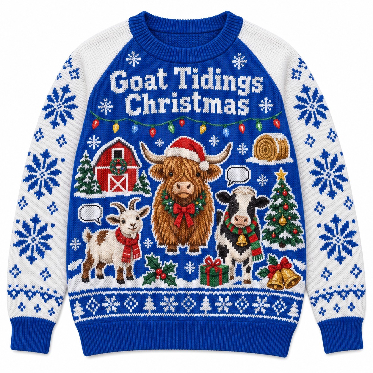 [popular-sweater:PX-12-08:front] Goat Tidings Christmas Ugly Christmas Sweatshirt - Front view