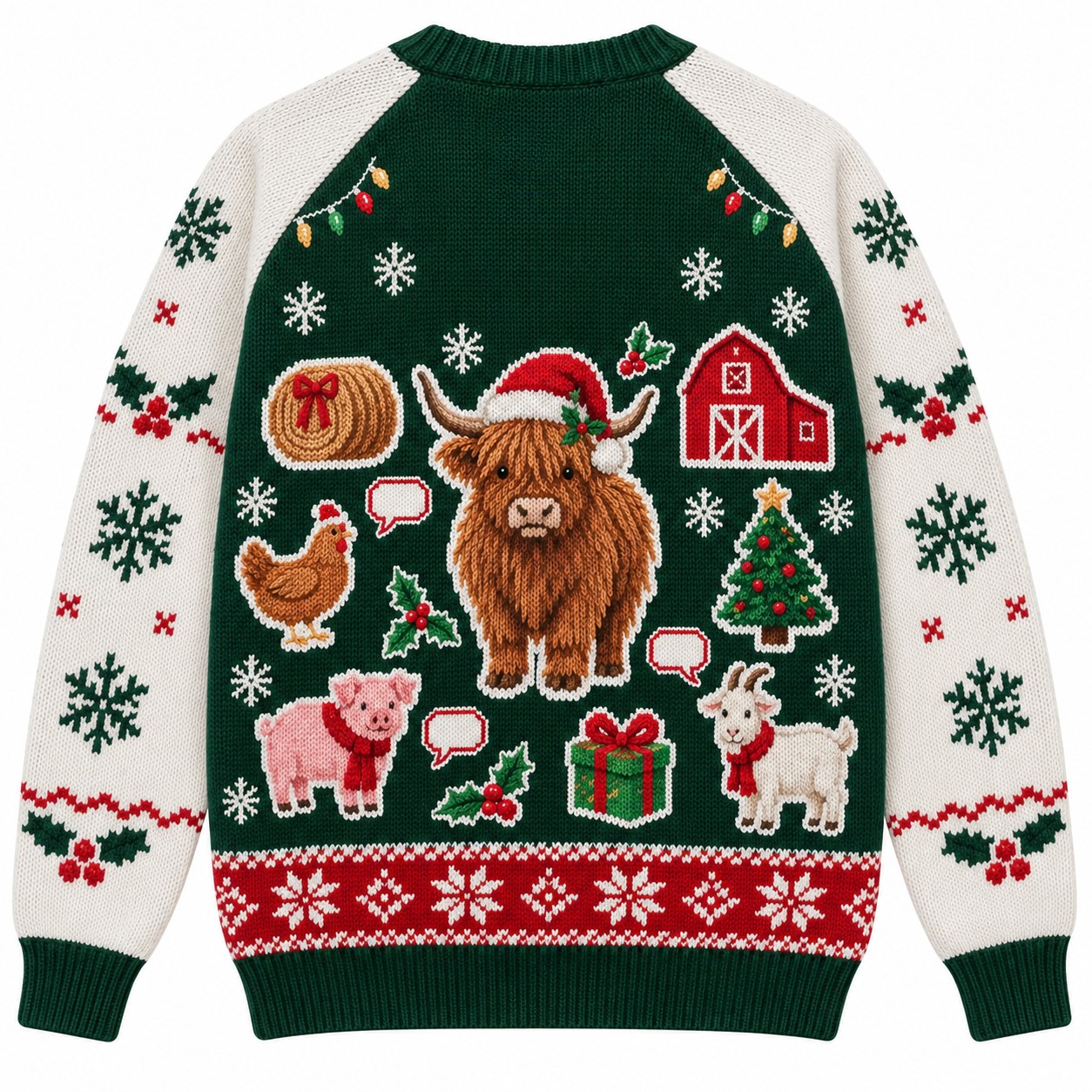[popular-sweater:PX-12-13:back] Hay Its Christmas Ugly Christmas Sweatshirt - Back view