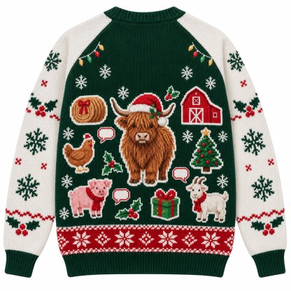 [popular-sweater:PX-12-13:back] Hay Its Christmas Ugly Christmas Sweatshirt - Back view