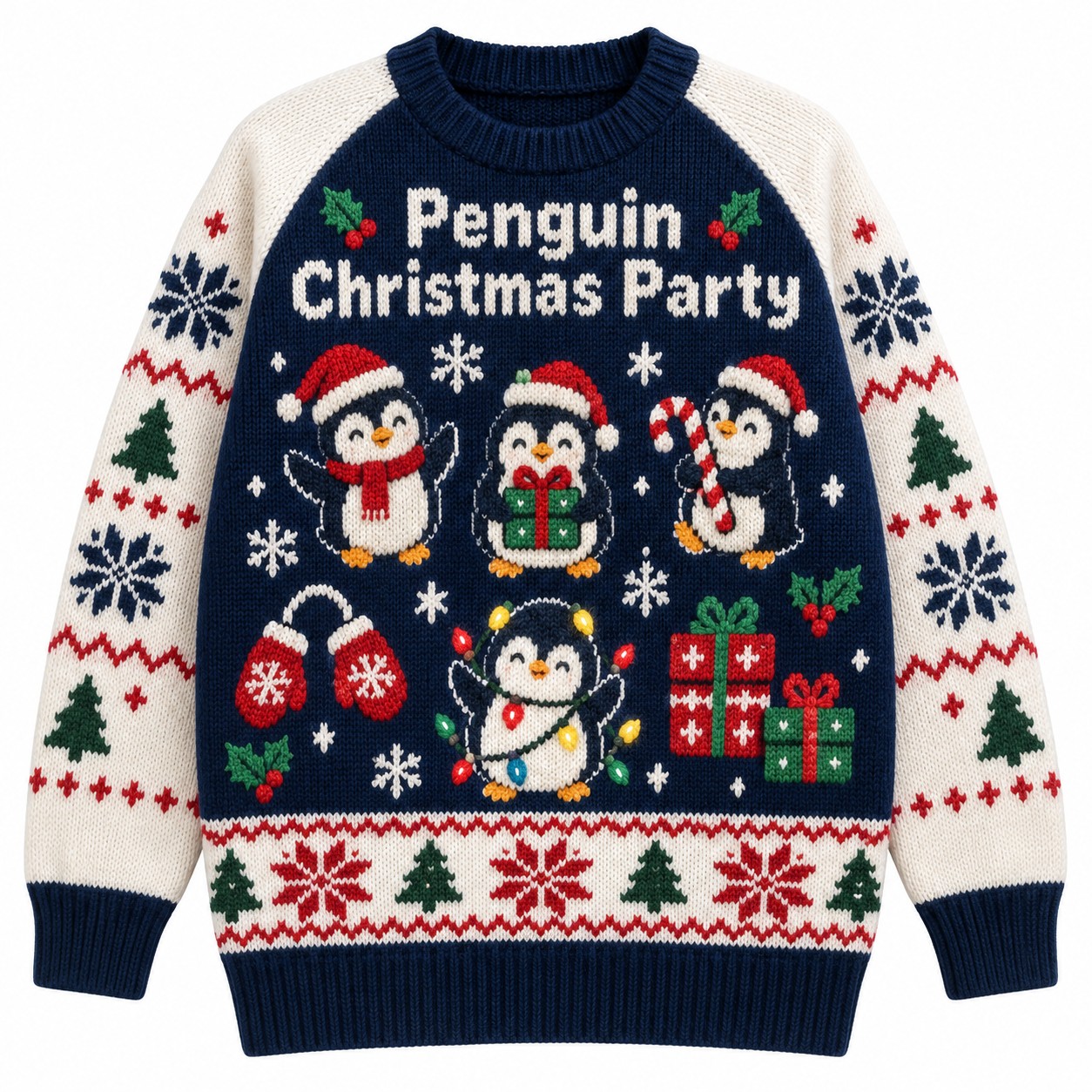[popular-sweater:PX-13-03:front] Penguin Christmas Party Ugly Christmas Sweatshirt - Front view