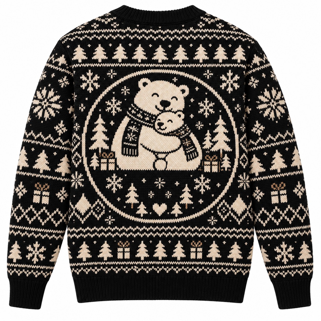 [popular-sweater:PX-13-10:back] Polar Bear Hug Christmas Ugly Christmas Sweatshirt - Back view