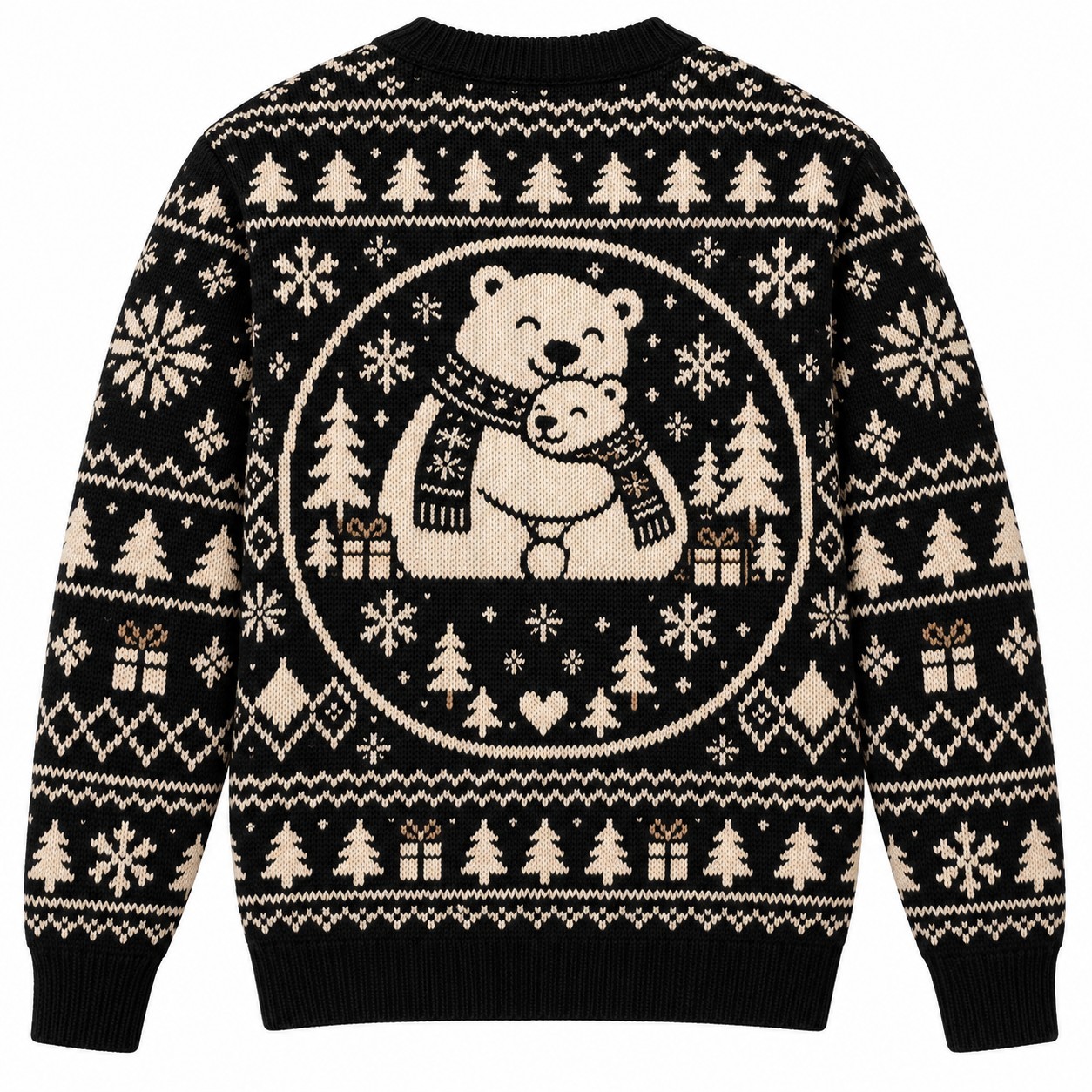 [popular-sweater:PX-13-10:back] Polar Bear Hug Christmas Ugly Christmas Sweatshirt - Back view