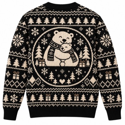 [popular-sweater:PX-13-10:back] Polar Bear Hug Christmas Ugly Christmas Sweatshirt - Back view