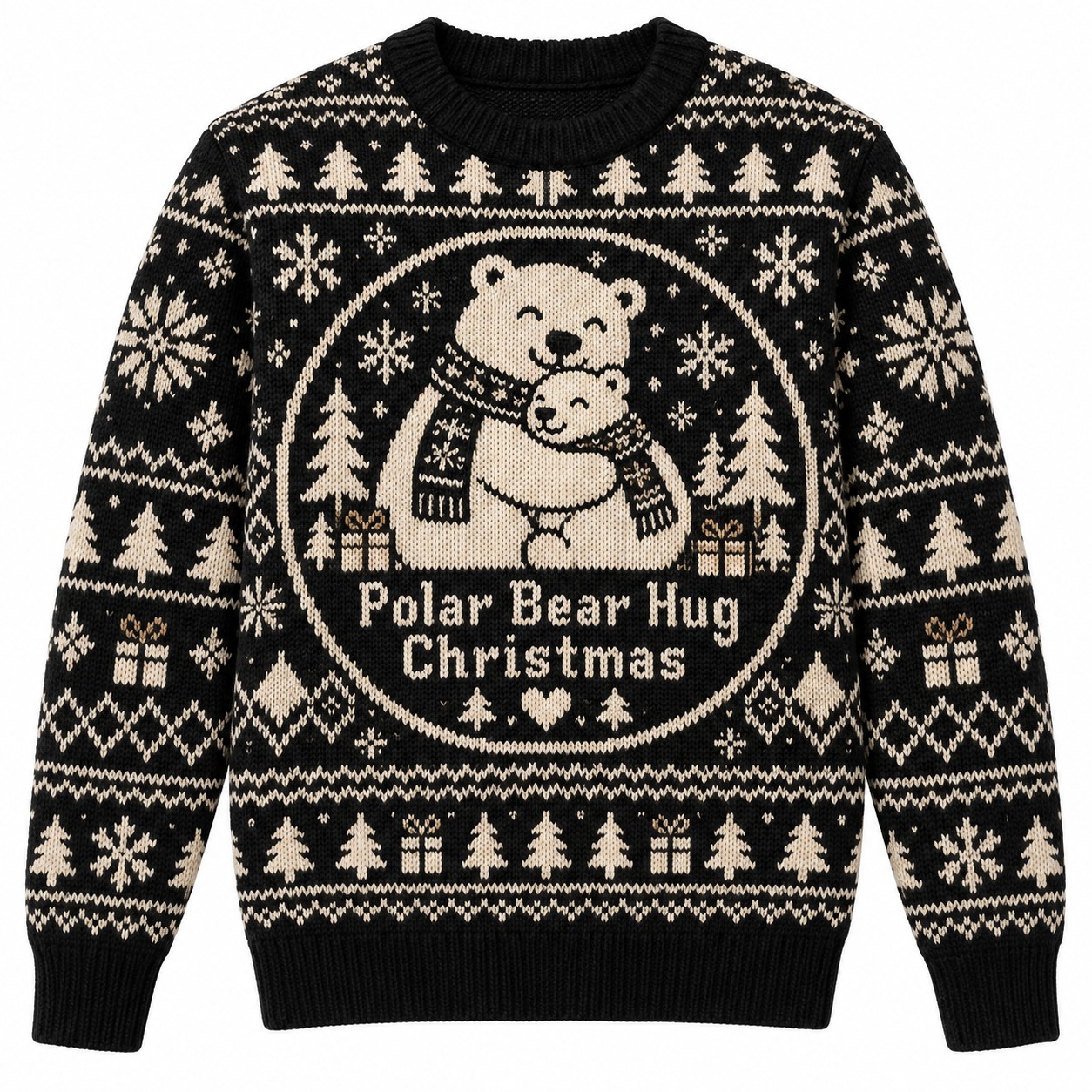 [popular-sweater:PX-13-10:front] Polar Bear Hug Christmas Ugly Christmas Sweatshirt - Front view