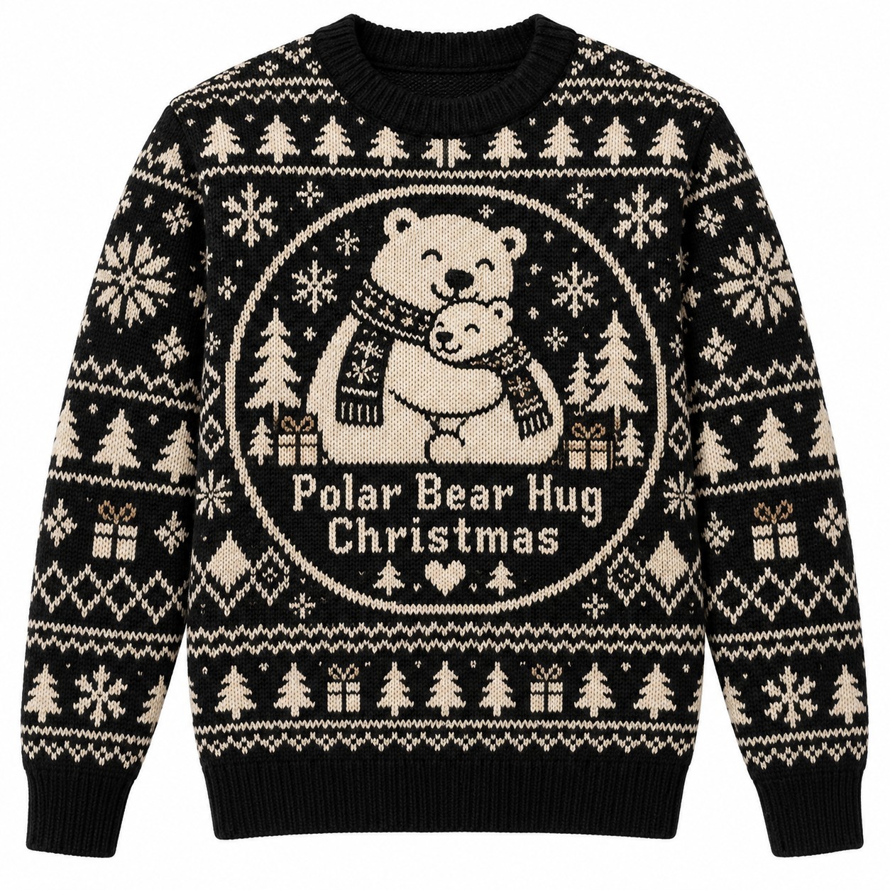 [popular-sweater:PX-13-10:front] Polar Bear Hug Christmas Ugly Christmas Sweatshirt - Front view