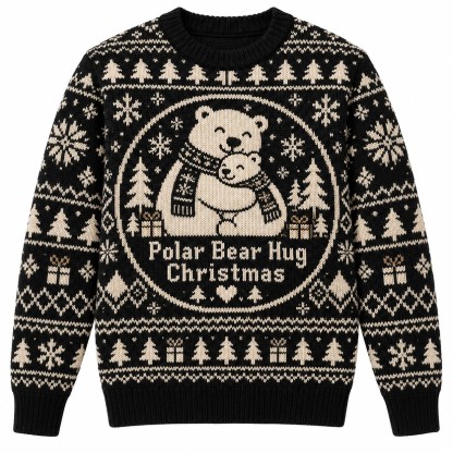 [popular-sweater:PX-13-10:front] Polar Bear Hug Christmas Ugly Christmas Sweatshirt - Front view