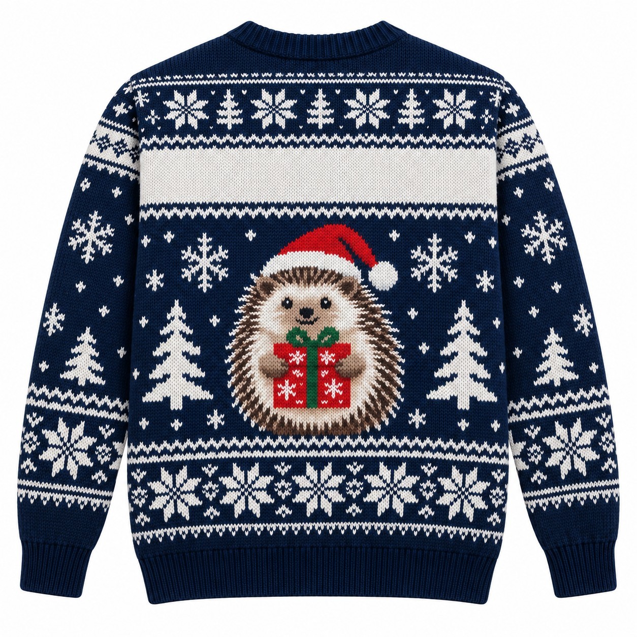 [popular-sweater:PX-13-11:back] Hedgehog Holidays Ugly Christmas Sweatshirt - Back view