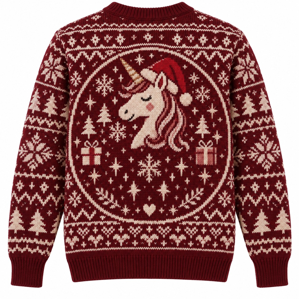[popular-sweater:PX-13-20:back] Unicorn Christmas Sparkle Ugly Christmas Sweatshirt - Back view