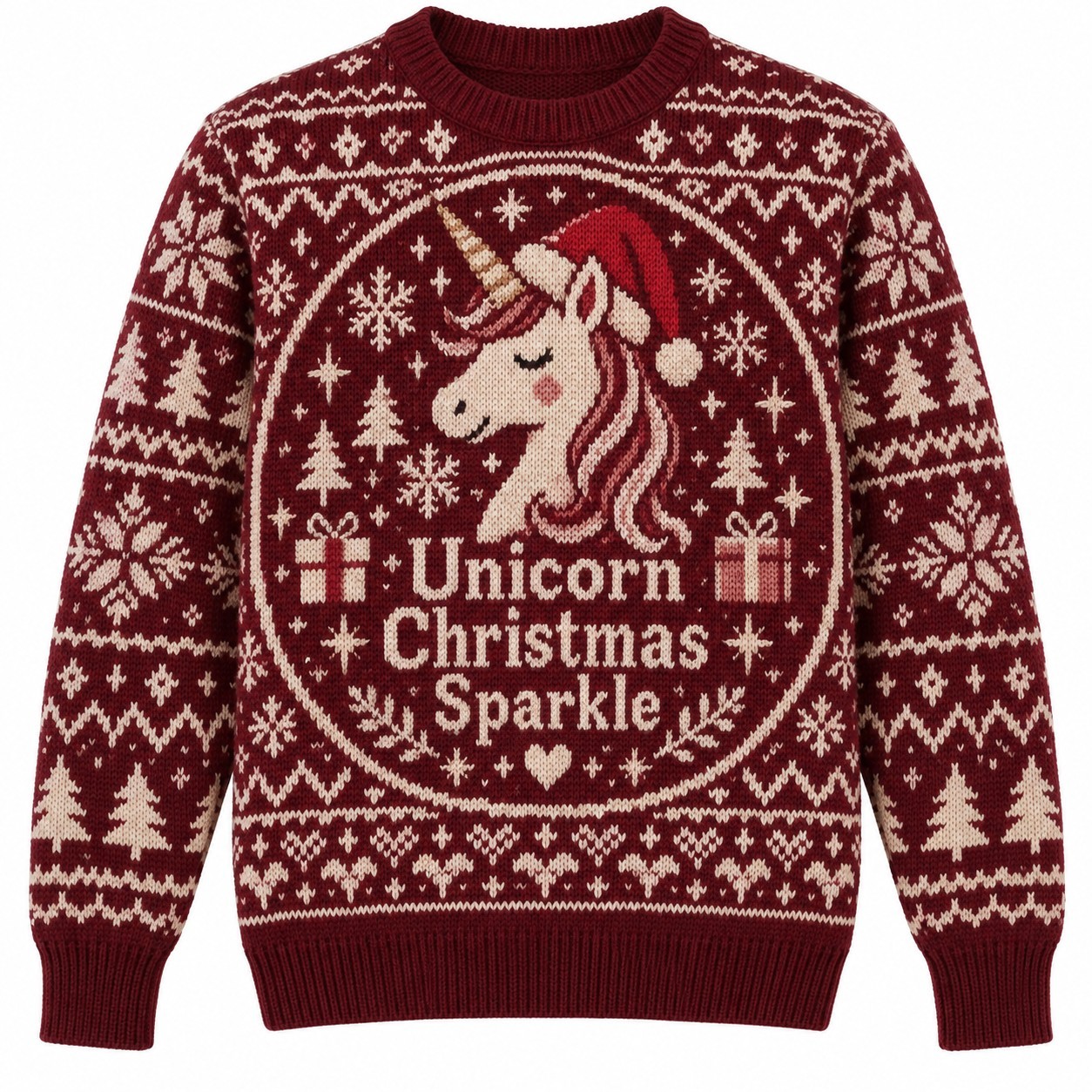 [popular-sweater:PX-13-20:front] Unicorn Christmas Sparkle Ugly Christmas Sweatshirt - Front view