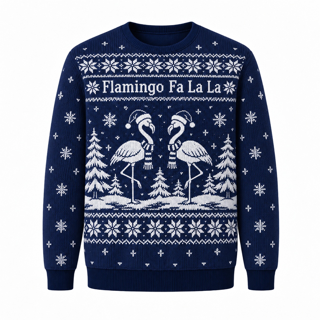 [popular-sweater:PX-13-23:front] Flamingo Fa La La Ugly Christmas Sweatshirt - Front view