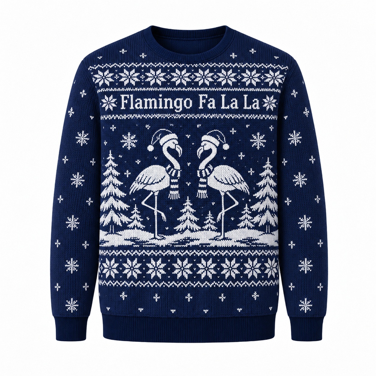 [popular-sweater:PX-13-23:front] Flamingo Fa La La Ugly Christmas Sweatshirt - Front view