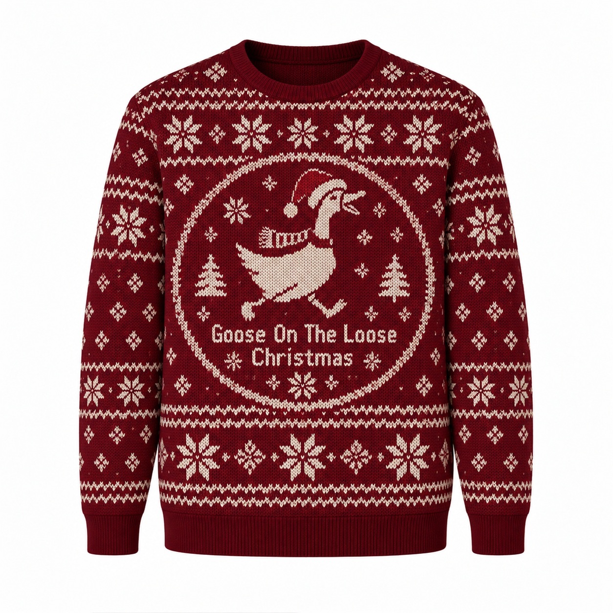 [popular-sweater:PX-13-24:front] Goose On The Loose Christmas Ugly Christmas Sweatshirt - Front view
