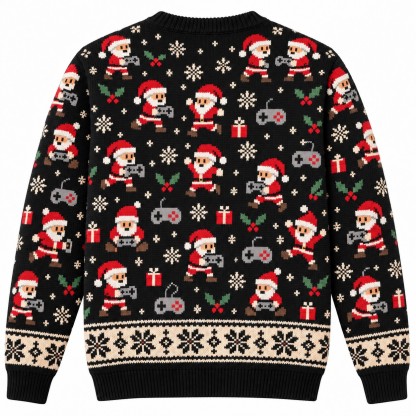 [popular-sweater:PX-14-02:back] Game Over Naughty List Ugly Christmas Sweatshirt - Back view