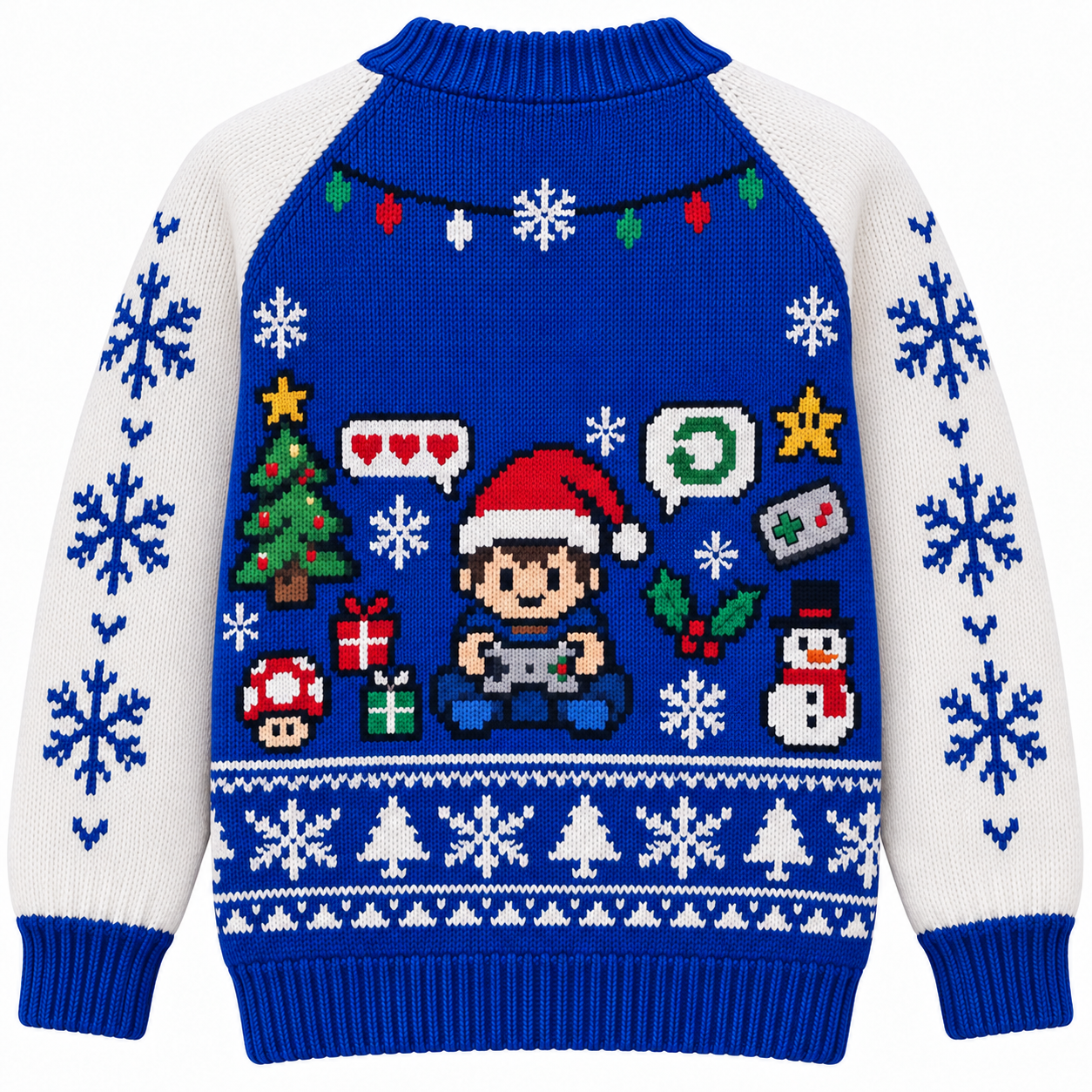 [popular-sweater:PX-14-08:back] Respawn At Christmas Ugly Christmas Sweatshirt - Back view