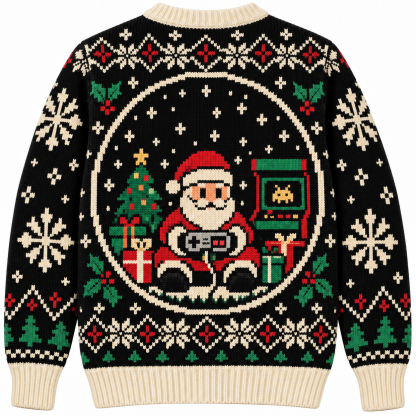 [popular-sweater:PX-14-10:back] Insert Coin Christmas Ugly Christmas Sweatshirt - Back view