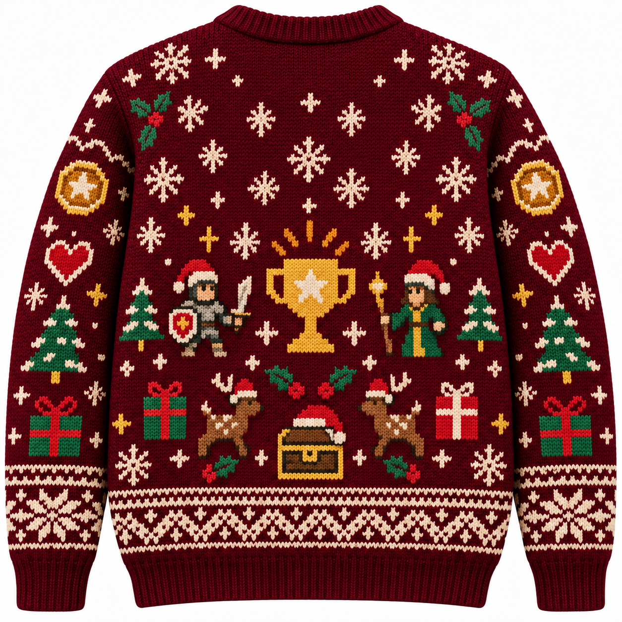 [popular-sweater:PX-14-12:back] Achievement Unlocked Christmas Ugly Christmas Sweatshirt - Back view