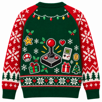[popular-sweater:PX-14-13:back] Joystick Jingle Ugly Christmas Sweatshirt - Back view